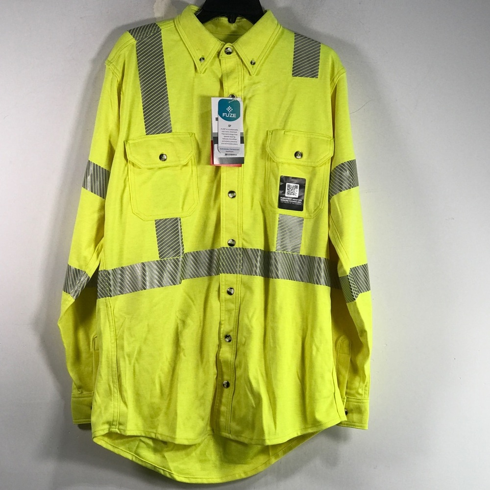 Lakeland High Performance Fire Resistant Button Shirt, Men's Size LT - Yellow